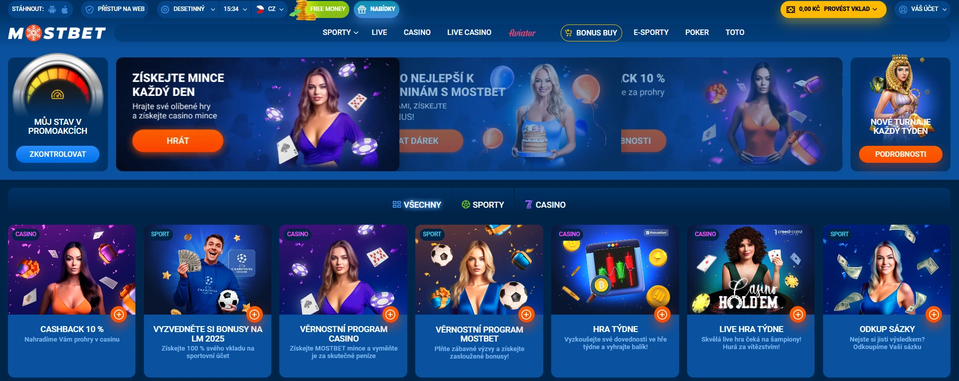 Mostbet 30 free spins a další bonusy pro ceské hráče